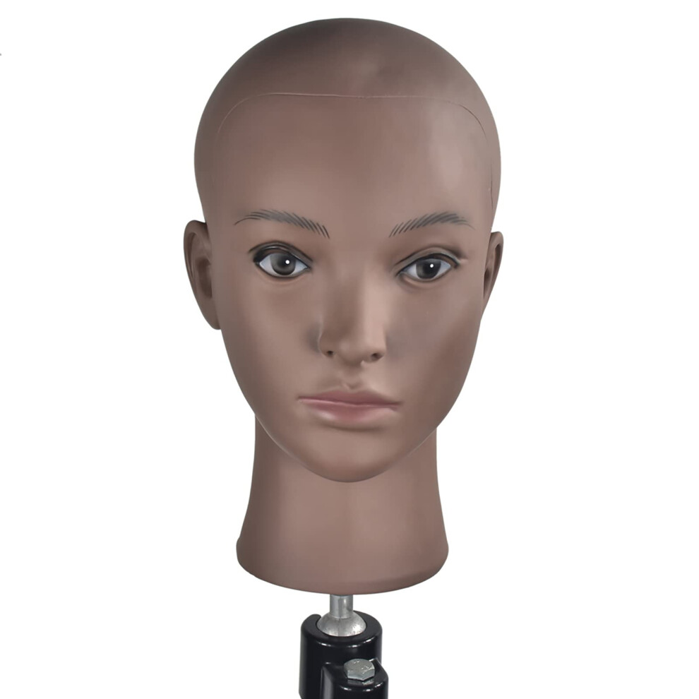 Miaomanzi Unisex Bald Female Training Head Cosmetology Mannequin Head For Wigs Making And Display With Free Clamp