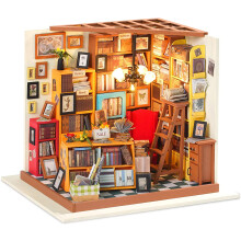 Robotime DIY Doll House Kit Wooden Library Model Building (Sam Study)
