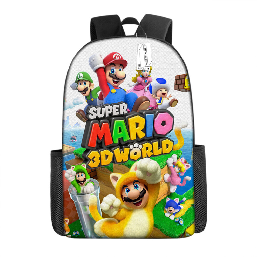 (Z, 17-inch single-layer backpack) New Super Mario Primary School Students' School Bag Cartoon Anime Backpack Mario Backpack Super Mario School Bag