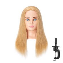 Hairring Mannequin Head 20""""-22"""" 100% Emberhaj Fodrsz Kozmetolgia Manken Manken oktatfej Haj s szabad bilincstart