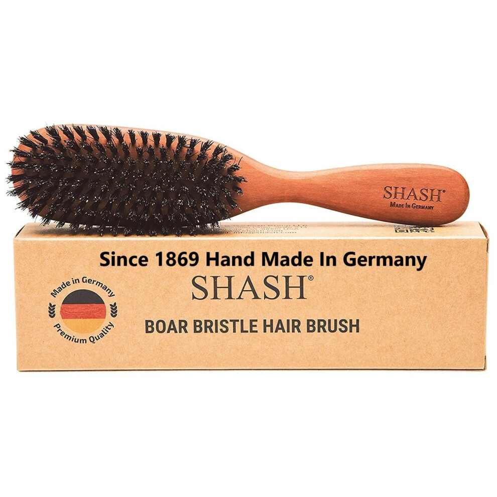 Skurka Since 1869 Hand Made In Germany - The Classic 100% Boar Bristle Hair Brush Suitable For Thin To Normal Hair - Naturally Conditions Hair Improves Tex