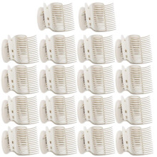 18 Pieces Hot Roller Clips Plastic Hair Curler Claw Clips Replacement Roller Clips for Small Medium Large and Jumbo Hair Rollers (White)