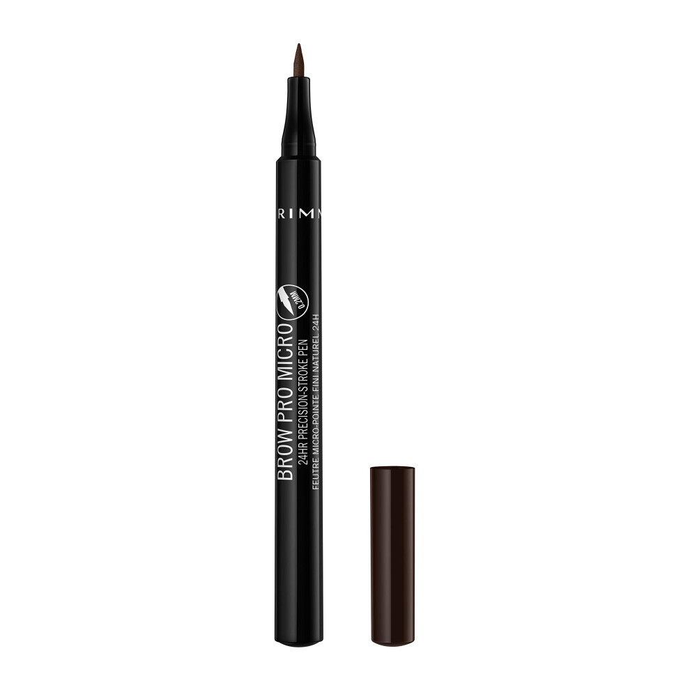 Rimmel London Brow This Way Eyebrow Pencil  Highly Pigmented  Long-Wearing  Easy to Apply  004  Dark Brown  0.03oz