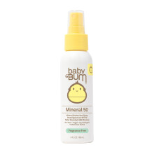 Sun Bum Baby Bum SPF 50 Solcreme Spray | Mineralsk UVA/UVB Ansigts- og kropsbeskyttelse til f?lsom hud | Duftfri | Rejsest?rrelse | 3 FL OZ