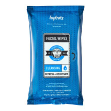 Game Face Cleansing Face Wipes 25 Count Pack XL Size 100% Compostable Naturally Formulated and Lightly Scented Hydrating Refreshing and Rejuve