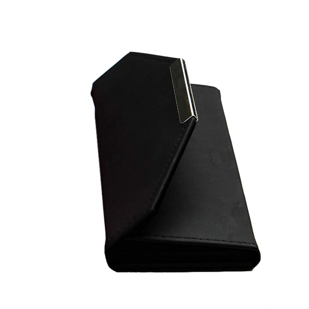 Mollensiuer Black 1 Piece Pu Leather Empty Tweezers Storage Bag For Eyelash Extensions Multi-Pockets Travel Case For Eyelash Grafting Extension Tweeze