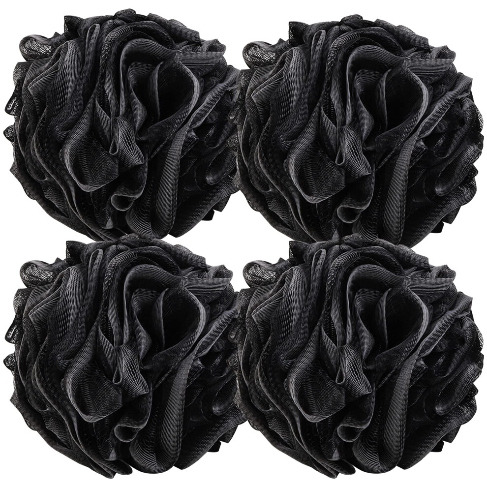 Btyms 4 Pieces Large Loofah Sponge Shower Puff Bath Scrunchie 75G/Pc Shower Sponge Body Loofahs Pouf Mesh Pouf For Body