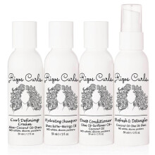 Rizos Curls Travel Kit inclusief Hydrating Shampoo Deep Conditioner Curl Cream Leave In Conditioner Refresh & Detangle Spray Vloeistof Kokosnoot Unis