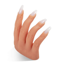 Professional Silicone Practice Half Hand for Acrylic Nails by Nail Nobility - Poseable Half Hand for Practicing Nail Art Acrylic Gel Techniques by