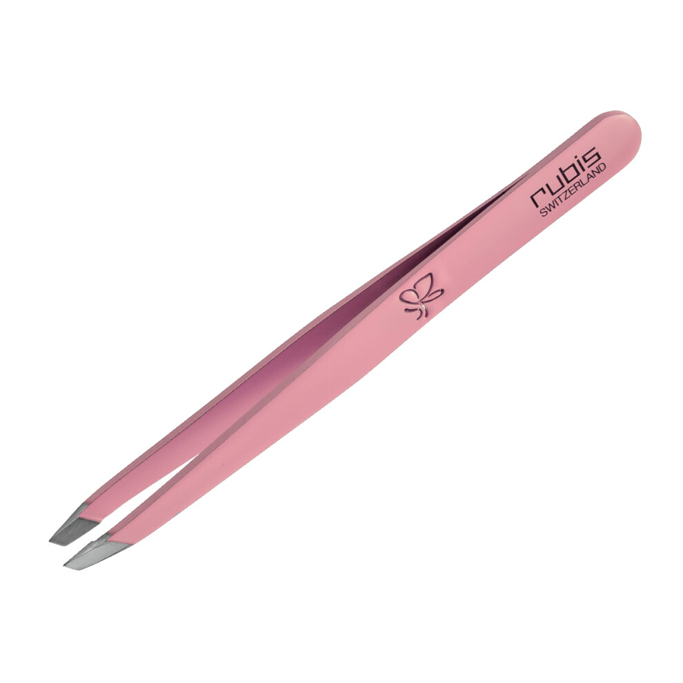 Pinzas Inclinadas De Acero Inoxidable Rubis Classic Butterfly Para Cejas Y Depilaci N Precisas La Colecci N Emotional Silhouette Rosa Pastel Rubi-image