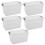 URBN Living (5x30L) Clear Plastic Storage Box Lid Home Office Garage 1