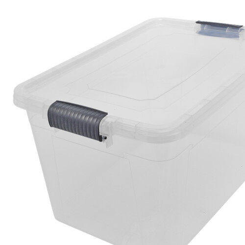 URBN Living (5x30L) Clear Plastic Storage Box Lid Home Office Garage 2