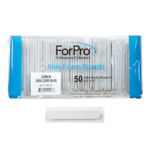 ForPro Professional Collection Mini Foam Board Zebra 100/180 korn dobbeltsidet manicure neglefil individuelt indpakket 3,5 L x ,5 W 50-Count