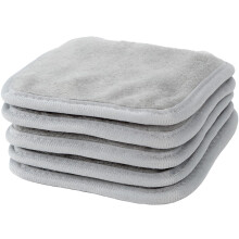 S&T INC. Reusable Makeup Remover Wipes Microfiber Face Cloths for Washing Makeup and Oil from Skin Travel Essentials Grey 5 Inch x 5 Inch 5 Pack