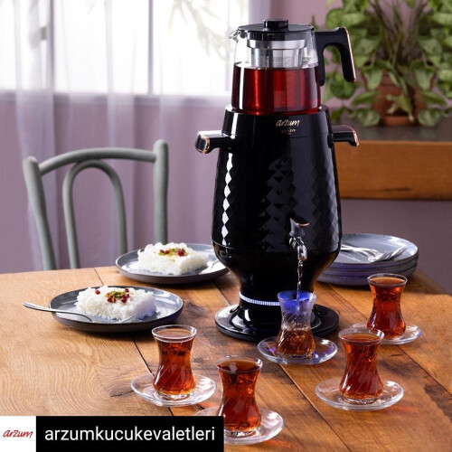 Arzum AR3083B Electric Samovar Tea Maker, 2200W, Black 2