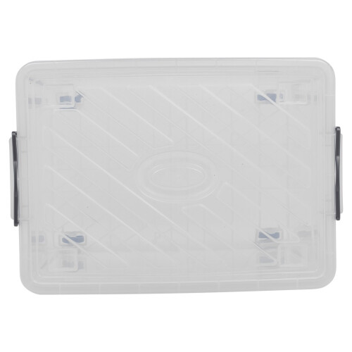 URBN Living (1x55L) Clear Plastic Storage Box Lid Home Office Garage 2