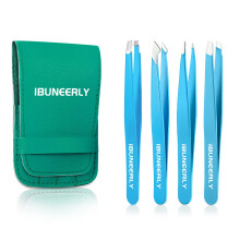 iBuneerly csipeszkszlet 4 db-os csipesz noknek utazsi tokkal Professzionlis rozsdamentes acl szemldkcsipesz Nagy pontossg csipesz benott hajh