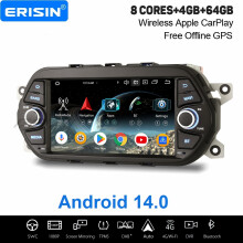 Erisin 4GB+64GB 8 Core Android 14 CarPlay Car Stereo GPS for Fiat Tipo Aegea Egea Dodge Neon DAB+ Radio WiFi Bluetooth