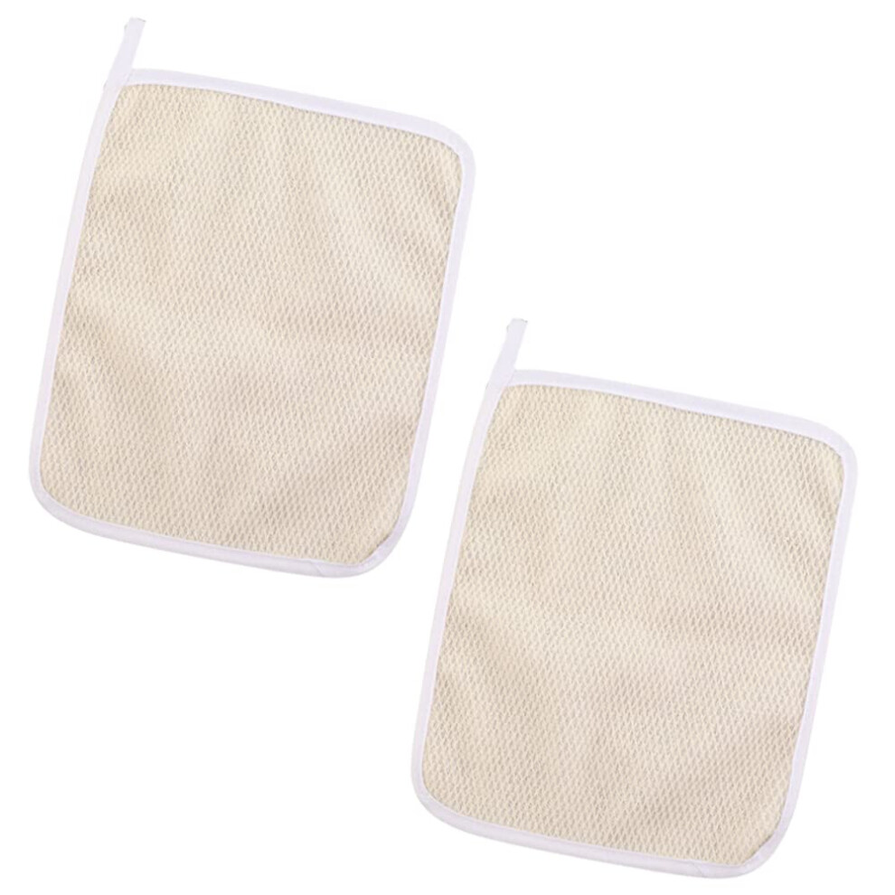 TOPJINZHIONE Lot de 2 serviettes exfoliantes pour le visage et le corps en nylon, deux faces, pour le bain et le massage, pour femme et homme, avec po