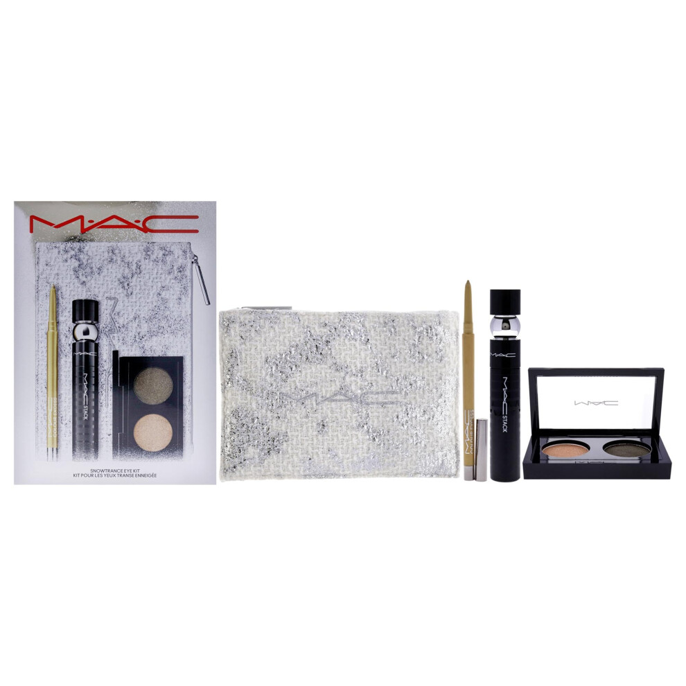 MAC Snowtrance Eye Kit for Women - 4 Pc 0.1oz Eye Shadow Duo  0.41oz M-A-C Stack Mascara - Black  0.01oz M-A-C Colour Excess Gel Pencil Eye Liner - Go
