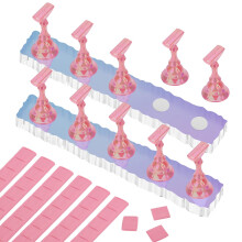 Pr sentoir ongles en acrylique, support magn tique pour nail art, 54 pi ces, p te adh sive r utilisable pour nail art (rose aurore)