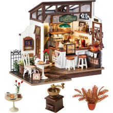 Robotime DIY Wooden Dollhouse Set Miniature Furniture (NO.17 Coffee)