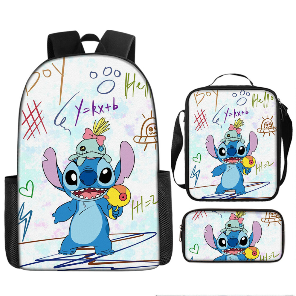 (71, Three-piece set) New Stilts schoolbag stitch Stitch Backpack Star Baby Backpack Oxford Cloth Shoubao Lunch Bag Pen Bag-image-OPC-PGMDZXG-NEW