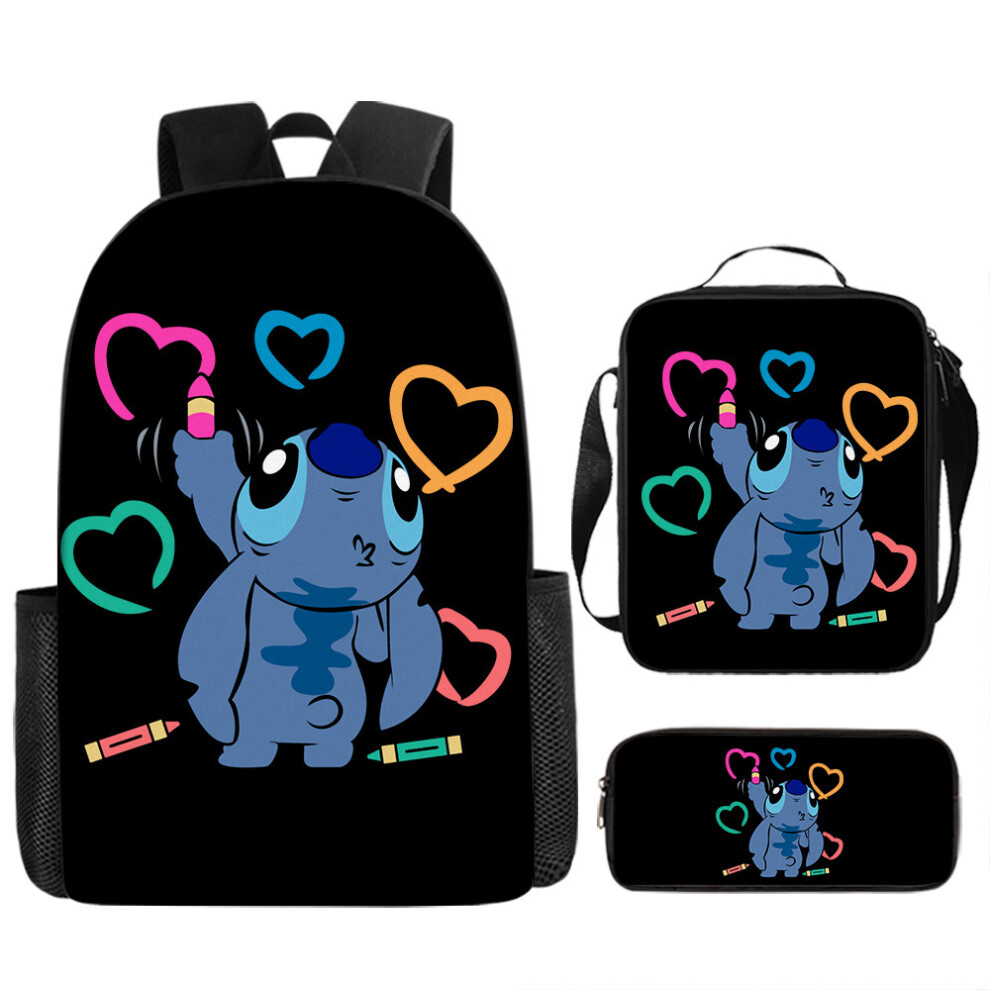 (68, Three-piece set) New Stilts schoolbag stitch Stitch Backpack Star Baby Backpack Oxford Cloth Shoubao Lunch Bag Pen Bag-image-OPC-PGMDZXB-NEW