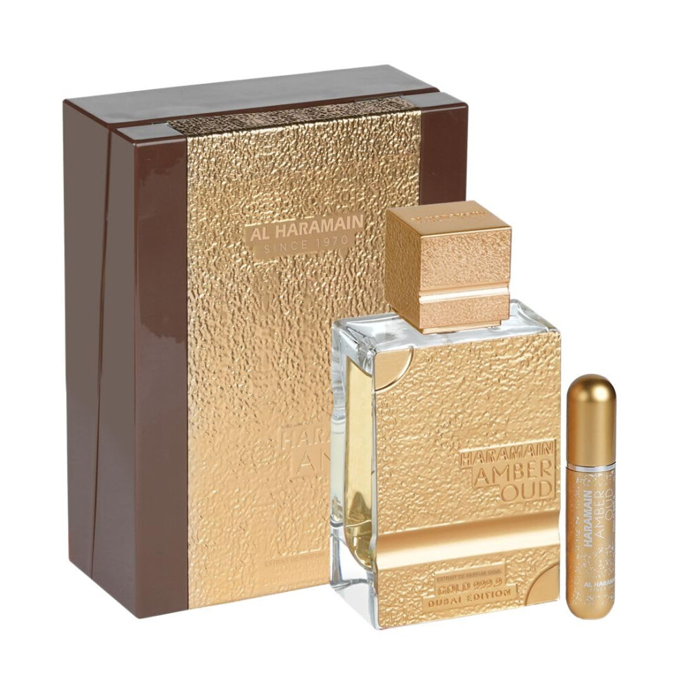 Al Haramain Amber Oud Gold 999.9 - Dubai Edition - Arabian Perfume for Women - Long Lasting Fragrance - Arabic Perfume - Extrait De Parfum - 3.33 oz E