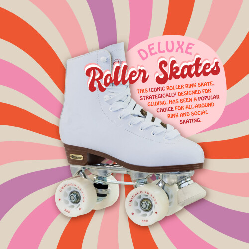 Chicago Skates Deluxe Läderfoder Rullskridskor Dam och Flickor 5 2