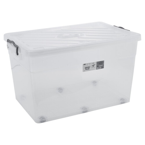 URBN Living (1x70L) Clear Plastic Storage Box Lid Home Office Garage