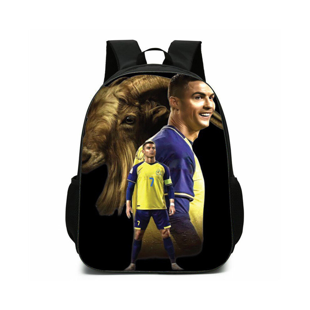 (5, 17-inch backpack) New football schoolbag Messi and Ronaldo's peripheral student backpack large capacity polyester backpack reduce burden and wear-image-OPC-PGMF59J-NEW