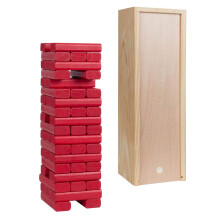 WE Games Houten Blokkenstapelspel voor Volwassenen Tumble Tower Bruiloft Gastenboek Alternatief Tafelspellen Inclusief Opbergkoffer 12 inch