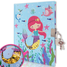 Ginmlyda Girls Diary With Lock For Kids Mermaid Diaries 7.1x5.3 160 sider pige Journal Secret Notebook med l?s og n?gle til Little Kid Skrivning