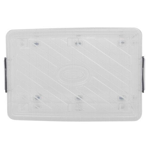 URBN Living (4x70L) Clear Plastic Storage Box Lid Home Office Garage 2