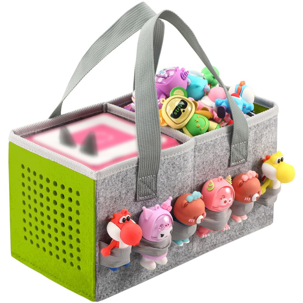 Torba PodróżNa Seracle Filcowa Torba PodróżNa Kompatybilna Z Zestawem Startowym Toniebox I Figurką Tonies (Szary + Zielony)-image