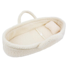 June Garden Cozy Dream Doll Bassinet - Baby Doll Portable Carrier - Fits for American Girl Dolls or Teddy Bears up to 18"""" - Cream White