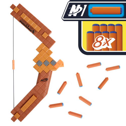 Nerf Nerf Minecraft Bow Dart Blaster  Pull-Back String Priming  8 N1 Darts Compatible Only N1 Dart Blasters  Ages 8+ 1