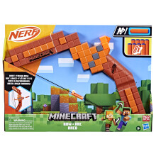 Nerf Minecraft Bow Dart Blaster Pull-Back String Priming 8 N1 Darts Compatible Only N1 Dart Blasters Ages 8+