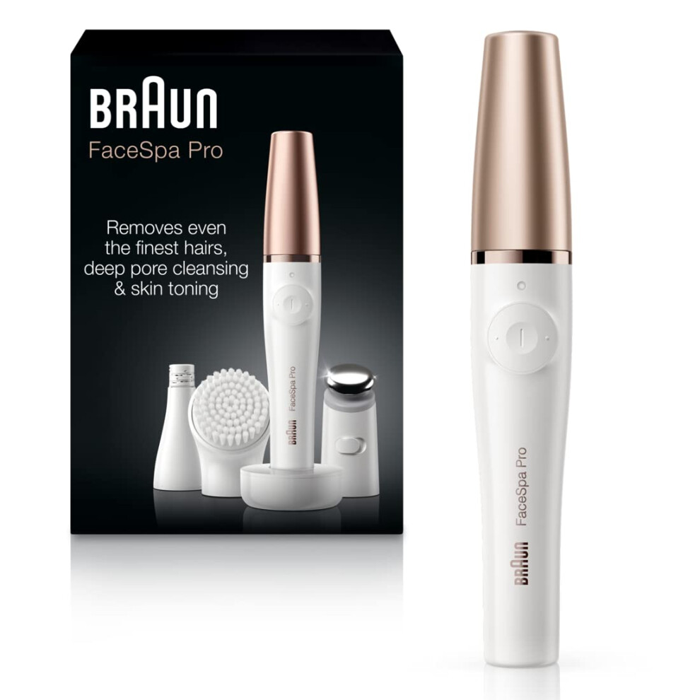 Braun Face Epilator Facespa Pro 911 Facial Hair Removal For Women Hair Removal Device 3-In-1 Epilating Cleansing Brush And Skin Toning With 3 Extr