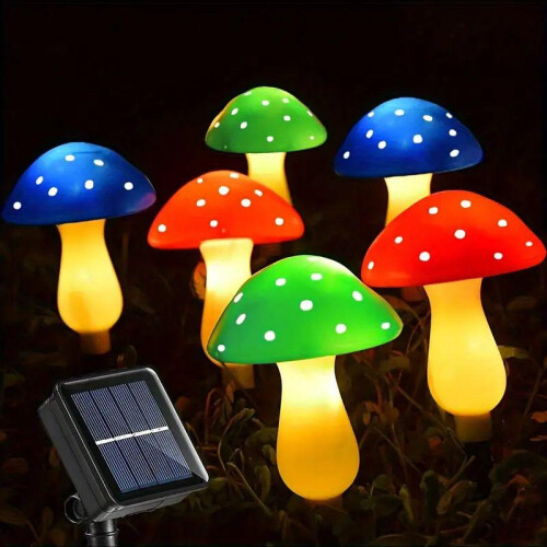 8-Pack Solar Mushroom Lights For Outdoor Garden Decor