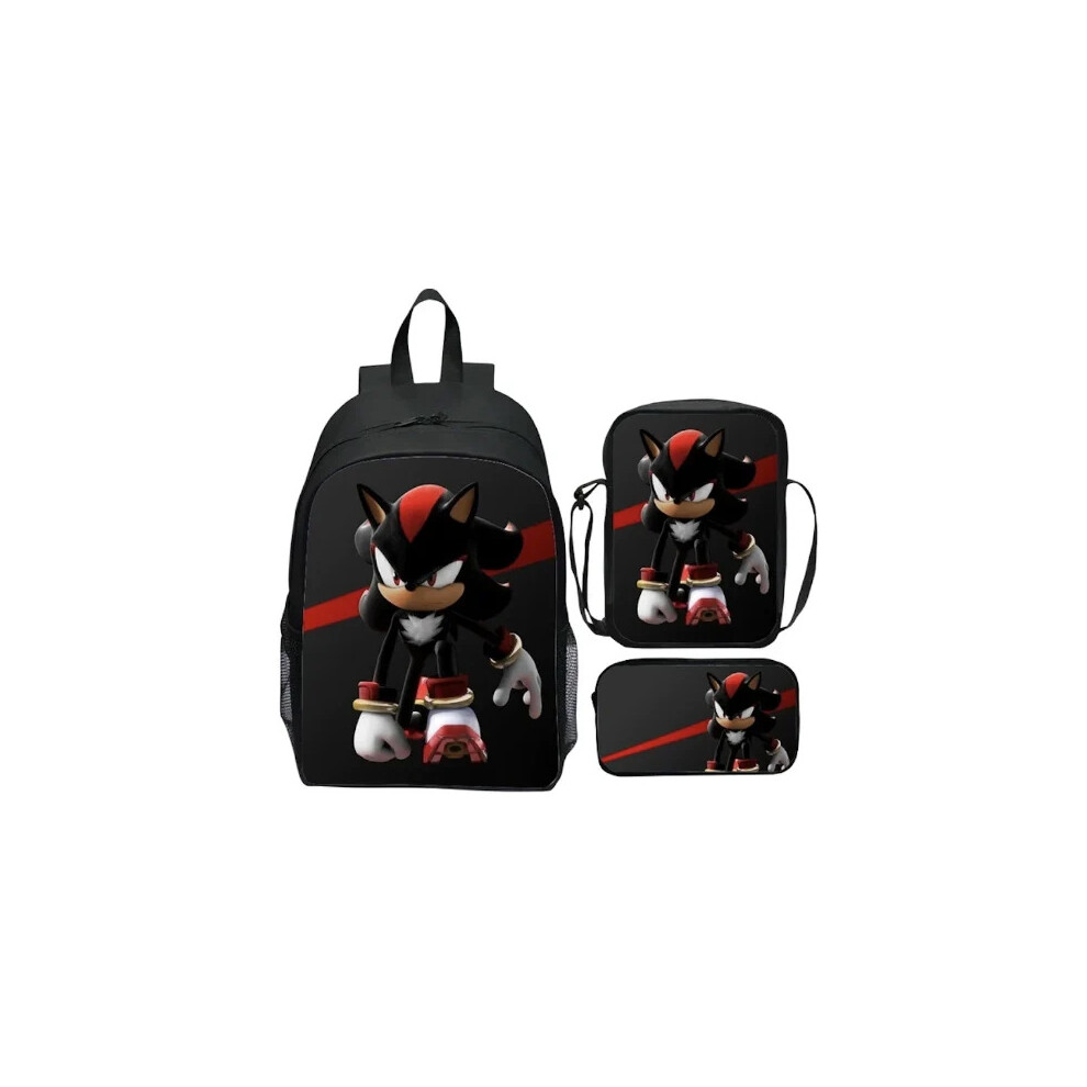(33, 17-inch backpack) New cartoon Sonic SONIC backpack primary and secondary school school bag crossbody bag pencil bag three-piece set