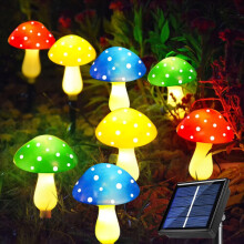 8-Pack Solar colorful Mushroom Lights For Outdoor Garden Decor