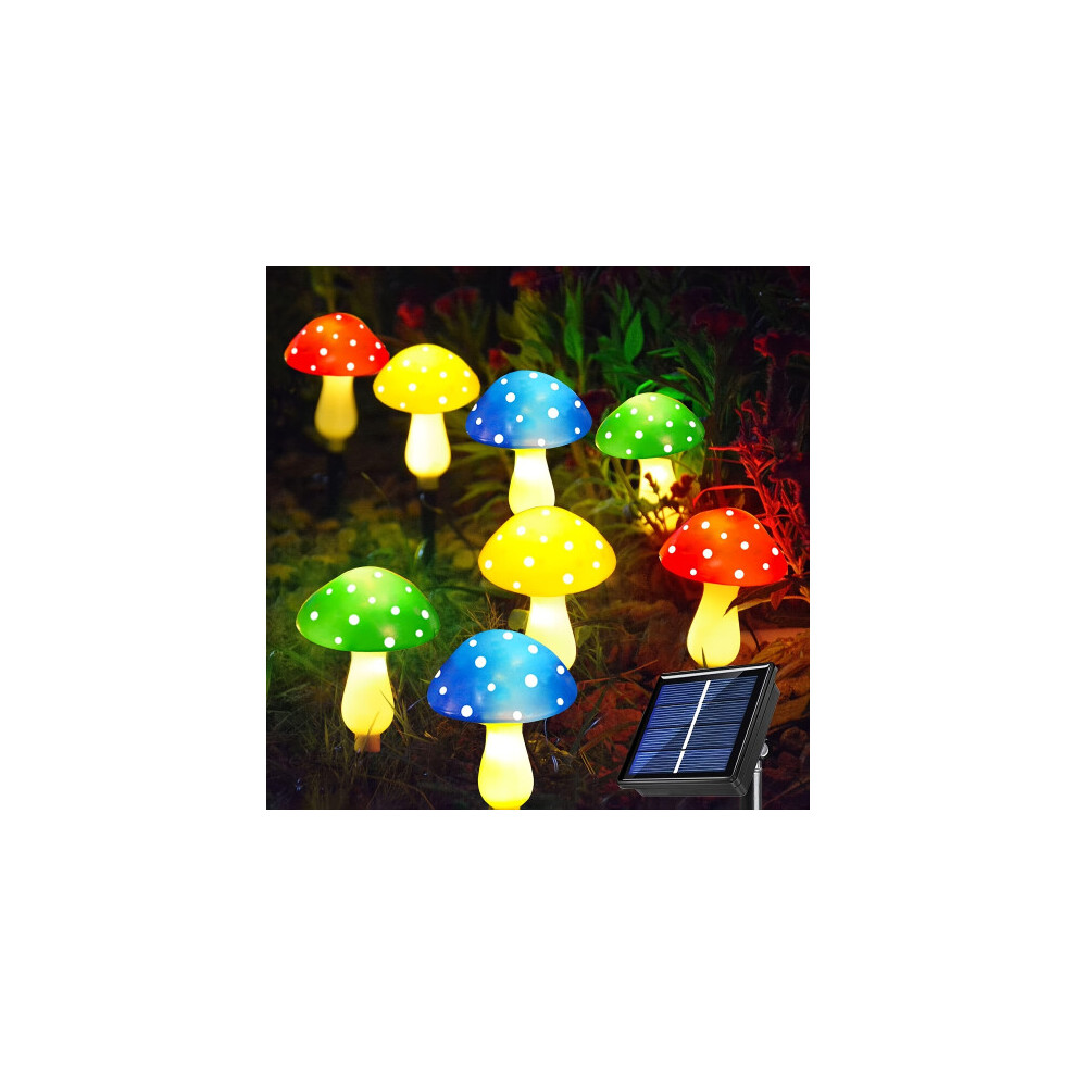 8-Pack Solar colorful Mushroom Lights For Outdoor Garden Decor