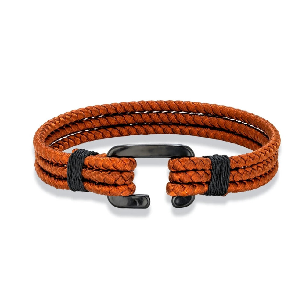 (21cm, Coffee) C Clasp Bracelets Mens Multilayer Keel Waterproof Rope Bracelet-image-OPC-PGMF7TM-NEW