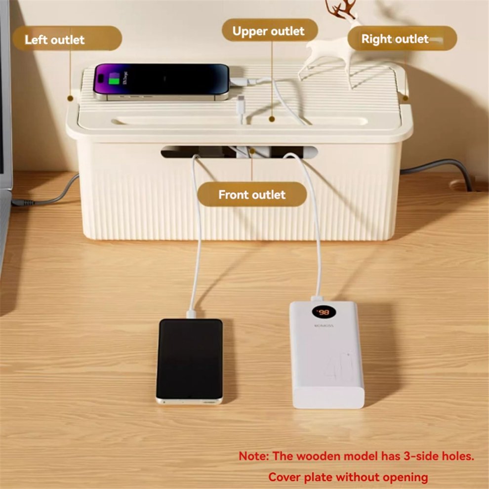 Cable Management Box With Lid To Hide Wires& Power Strips Desk Computer Organizer A 32X15x12.5cm 4852394618387