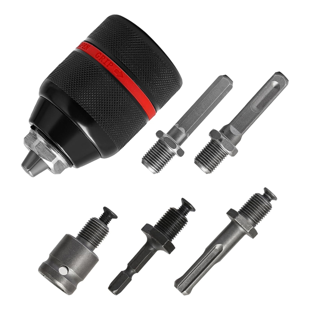 1.5-13Mm Keyless Hand Drill Chuck 1/2-20Unf With Sds Plus Adapter,1/4In Hexshank Converter Hex Handle 1/2In Socketwrench 4852394622100