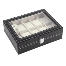 PU leren horloge display box collectie opbergrek sieraden 10-cijferig