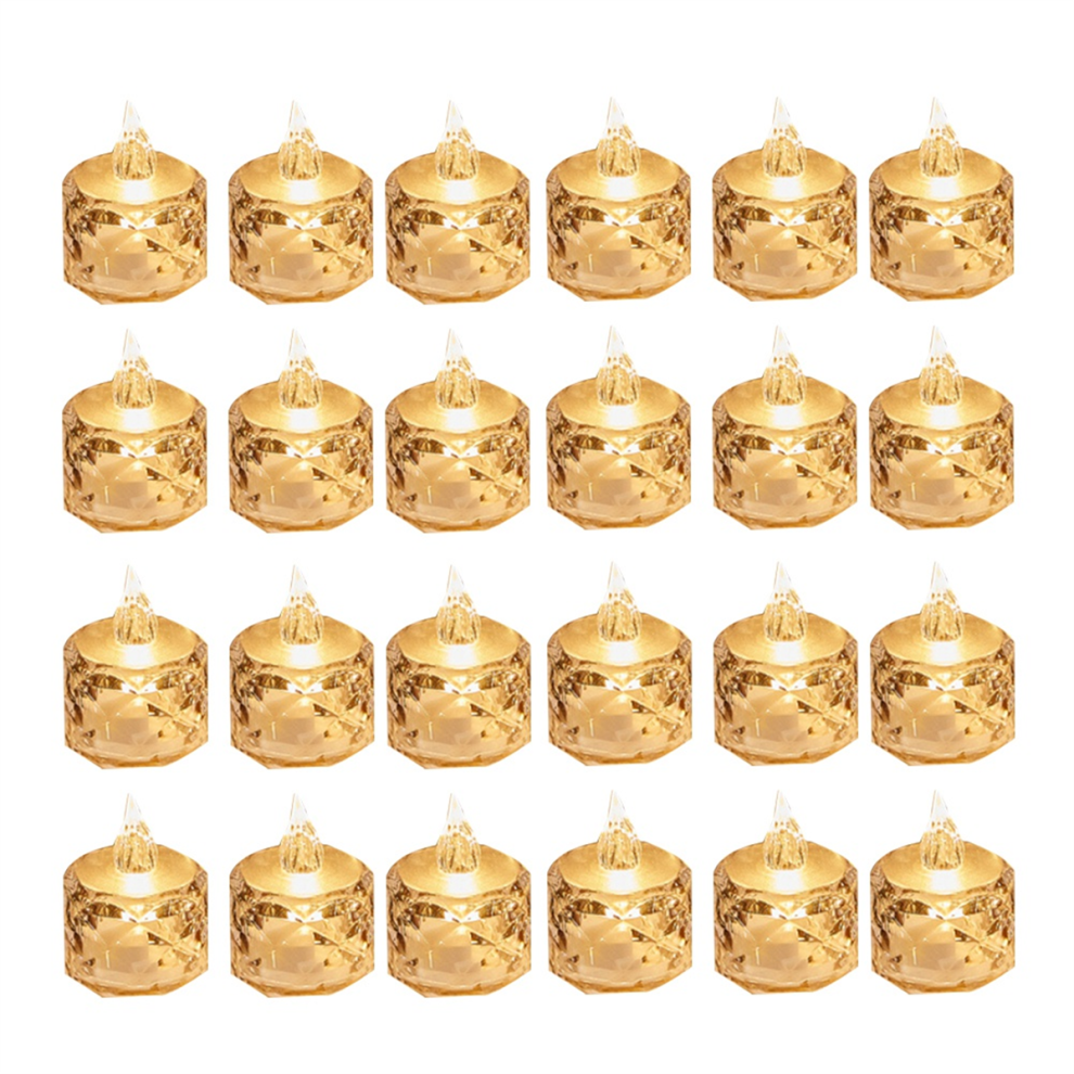 24 Stuks Led-Theelichtjes Op Batterijen, Rookloze Kaarslamp Voor Valentijnsdag, Bruiloften En Eettafels (3,6X5 Cm)-image