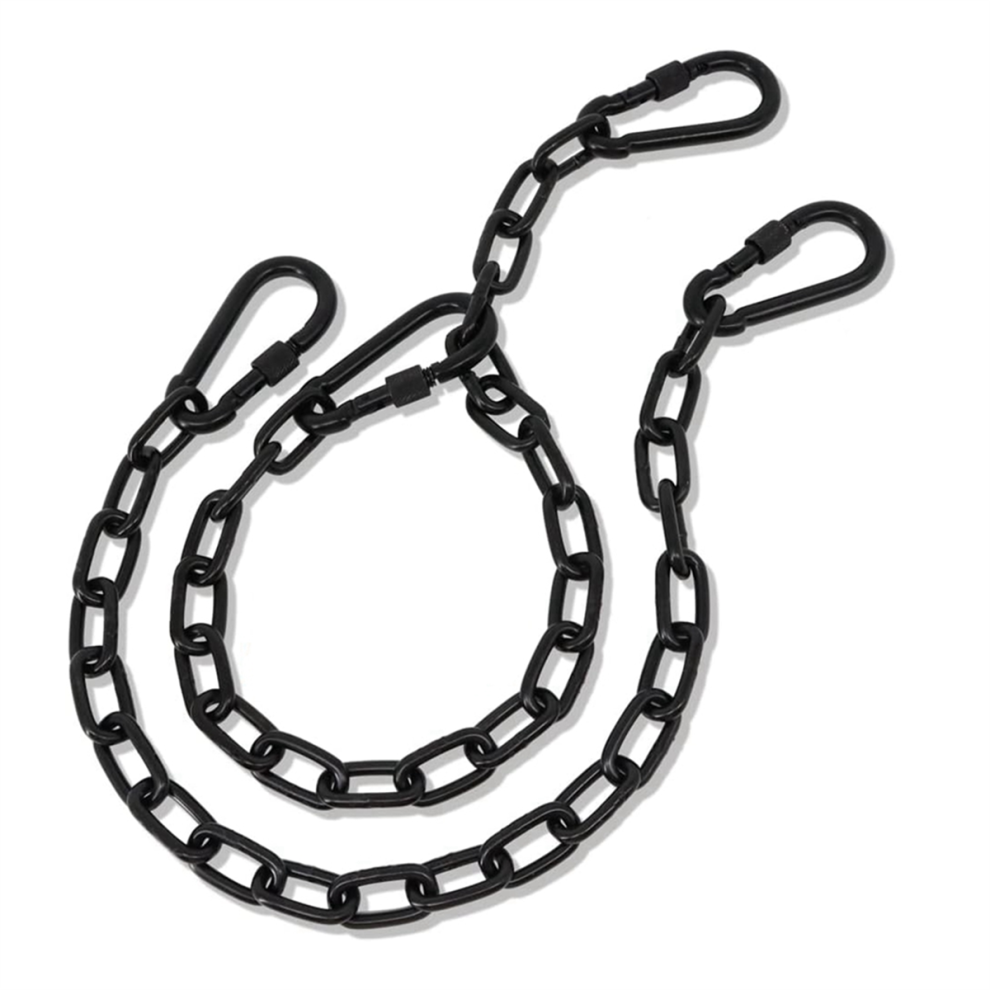 Lot de 2 supports robustes pour hamac, balançoire, sac de sable, yoga, salle de sport, intérieur et extérieur (noir)
